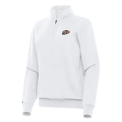 Women's Antigua White UTEP Miners Victory Quarter-Zip Sweatshirt