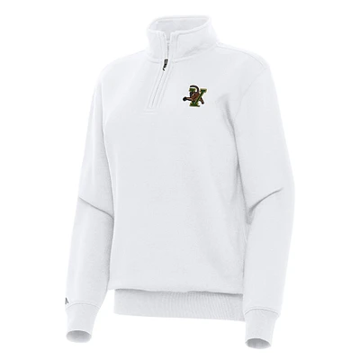 Women's Antigua White Vermont Catamounts Victory Quarter-Zip Sweatshirt