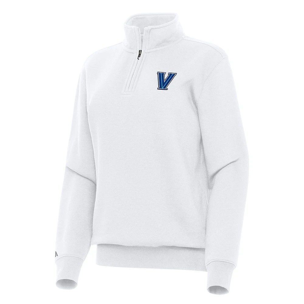 Women's Antigua White Villanova Wildcats Victory Quarter-Zip Sweatshirt