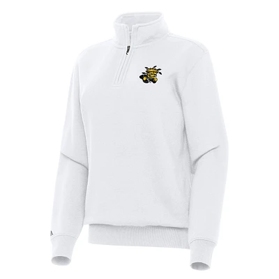 Women's Antigua White Wichita State Shockers Victory Quarter-Zip Sweatshirt