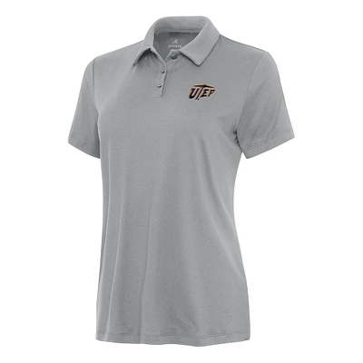 Women's Antigua Gray UTEP Miners Reprocess Polo