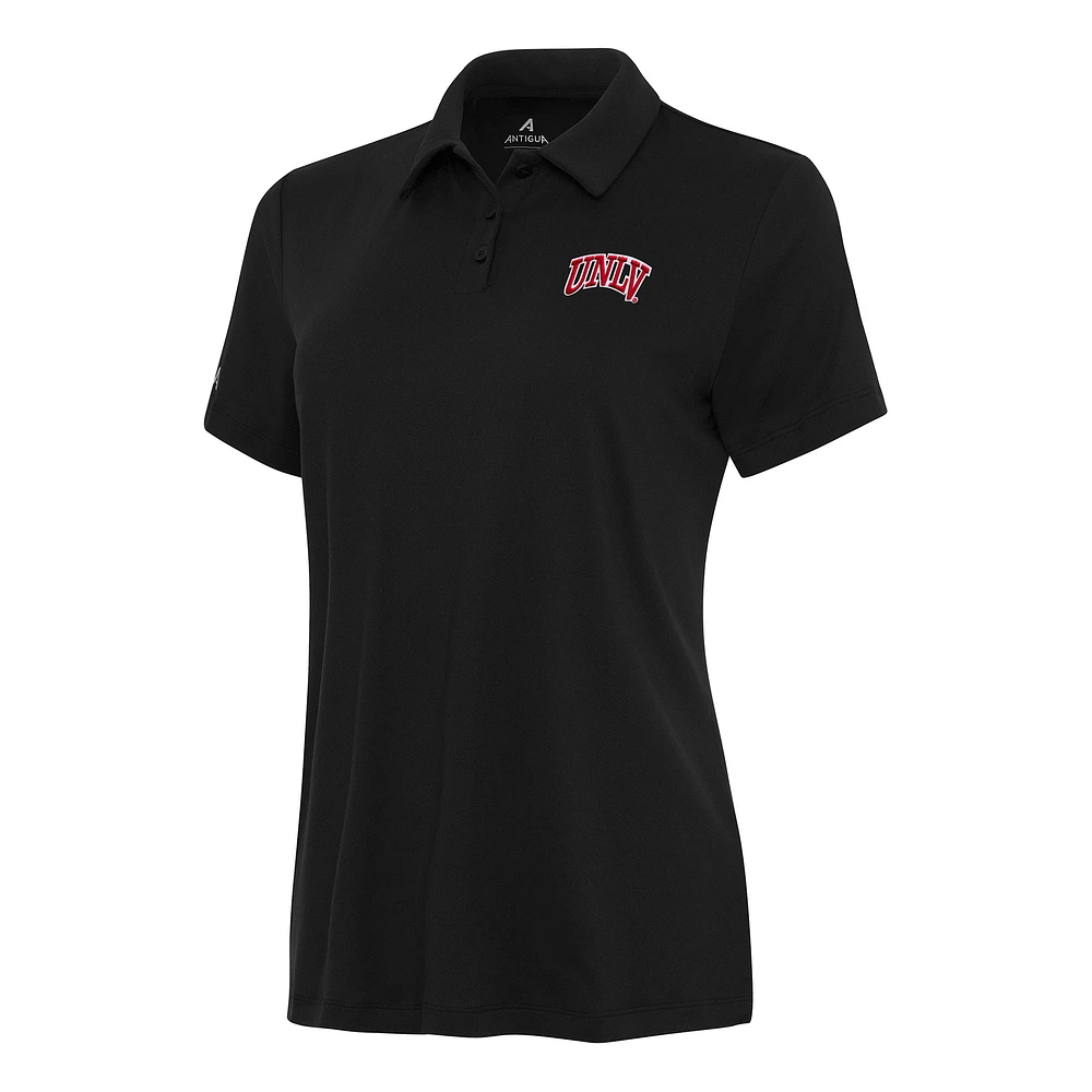 Women's Antigua Black UNLV Rebels Reprocess Polo