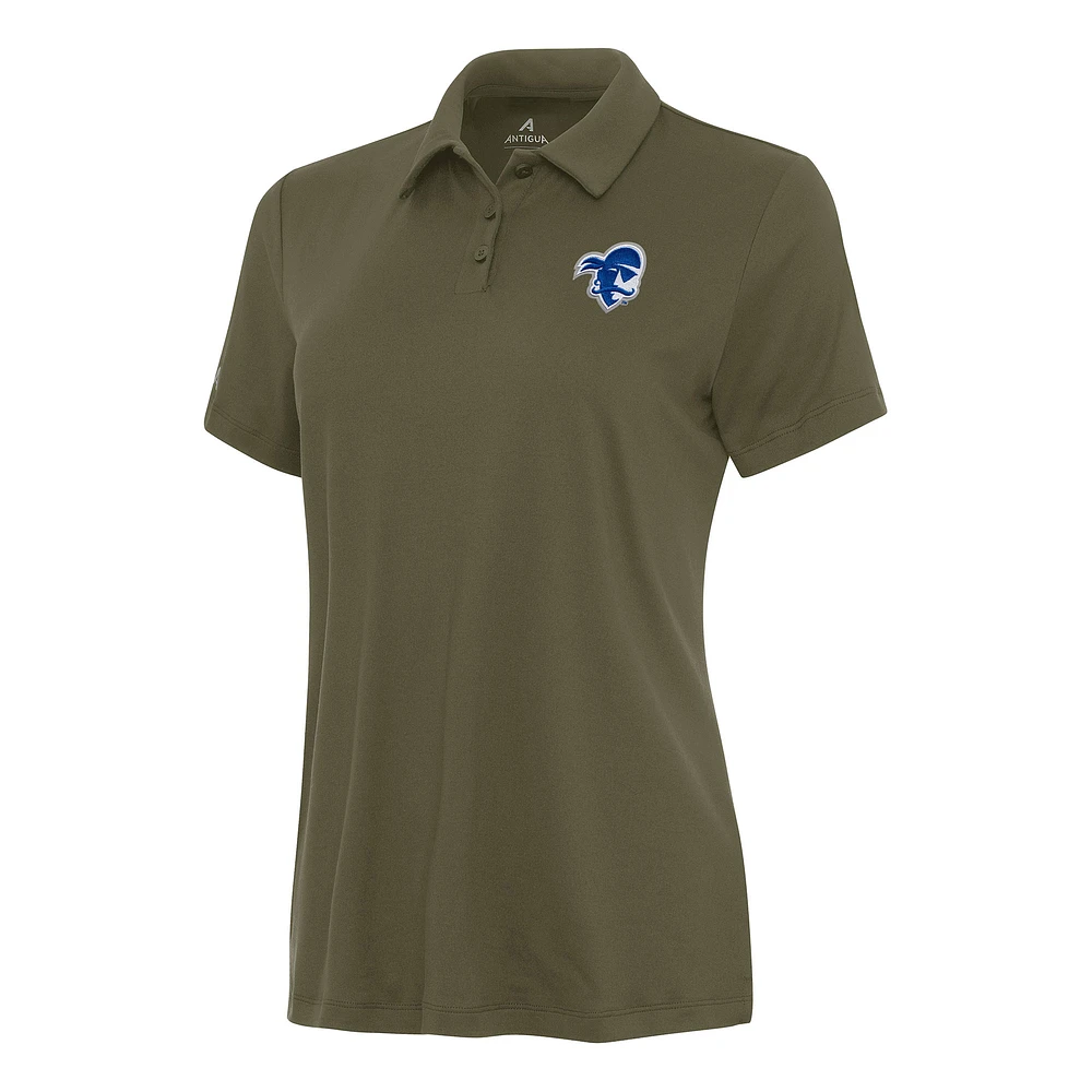 Women's Antigua Olive Seton Hall Pirates Reprocess Polo