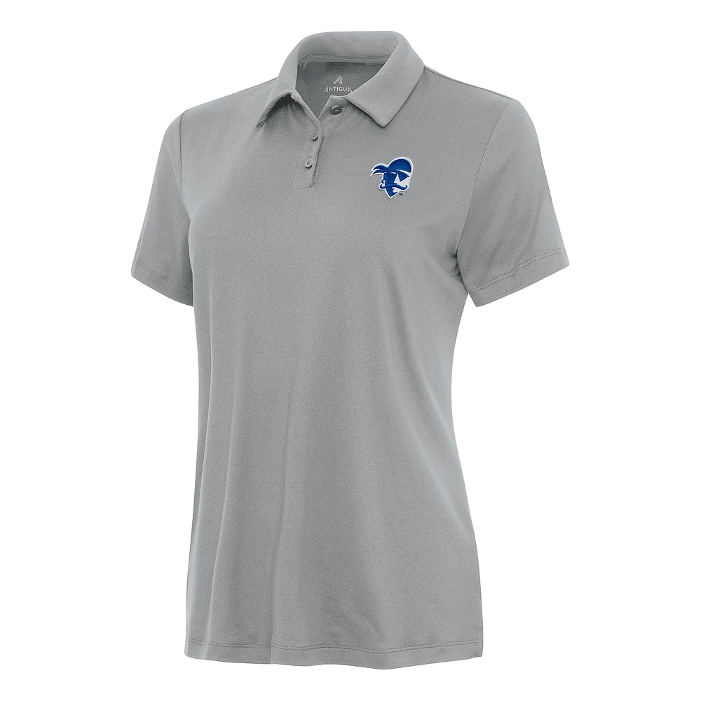 Women's Antigua Gray Seton Hall Pirates Reprocess Polo