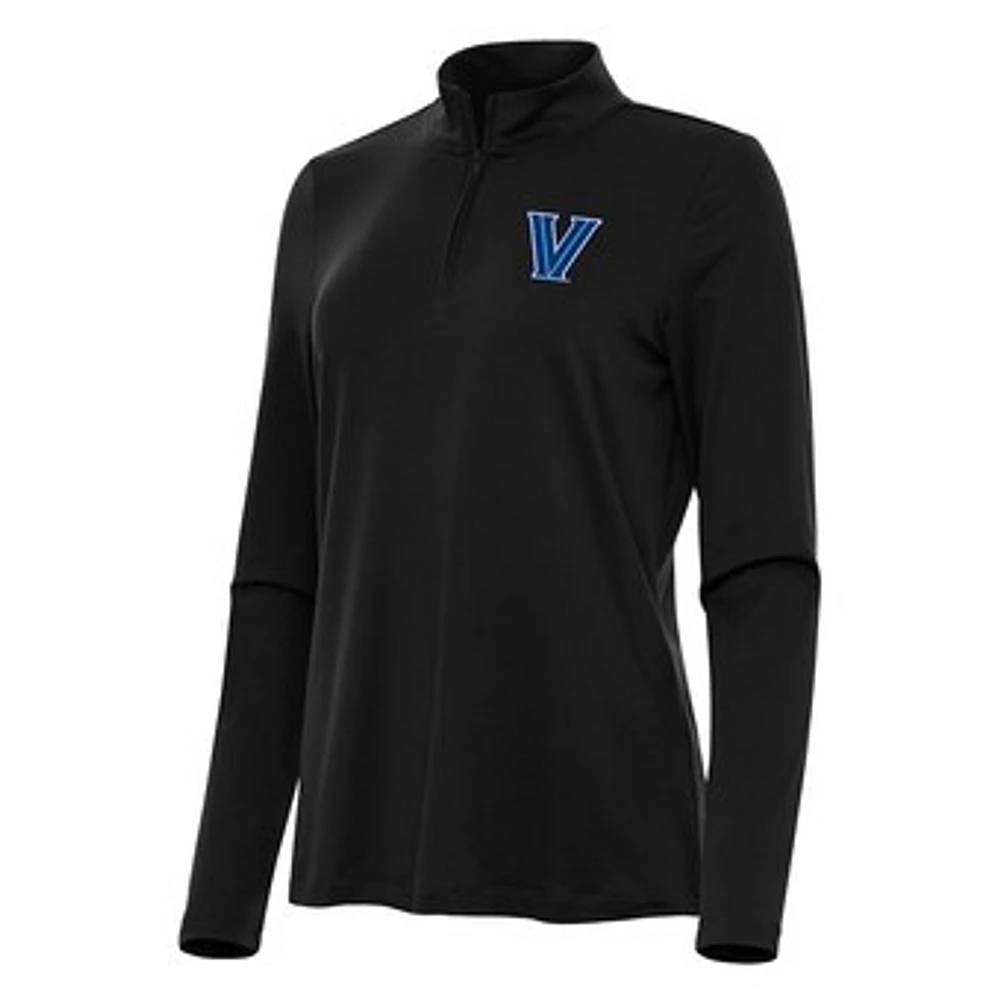 Women's Antigua Black Villanova Wildcats Reprocess Quarter-Zip Top