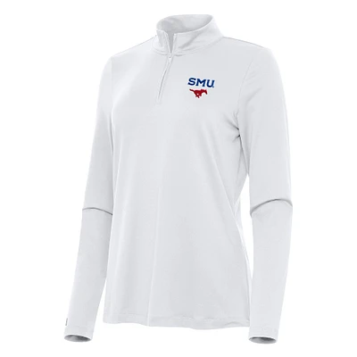 Women's Antigua SMU Mustangs Reprocess Quarter-Zip Top