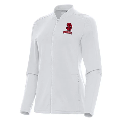 Women's Antigua White South Dakota Coyotes Continual Full-Zip Jacket