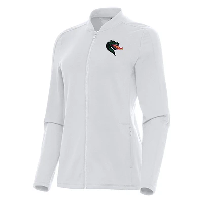 Women's Antigua White UAB Blazers Continual Full-Zip Jacket