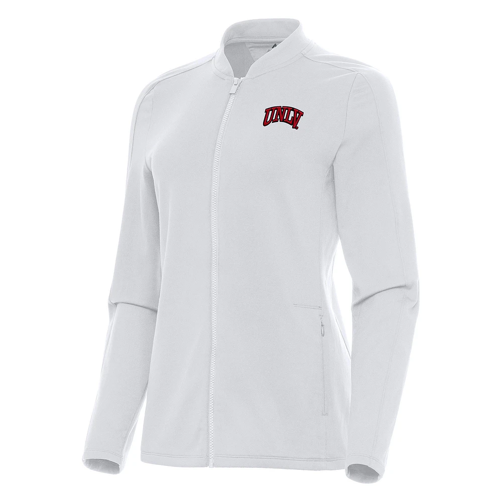 Women's Antigua White UNLV Rebels Continual Full-Zip Jacket