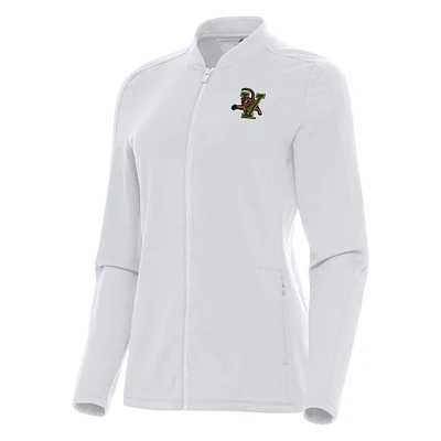 Women's Antigua White Vermont Catamounts Continual Full-Zip Jacket