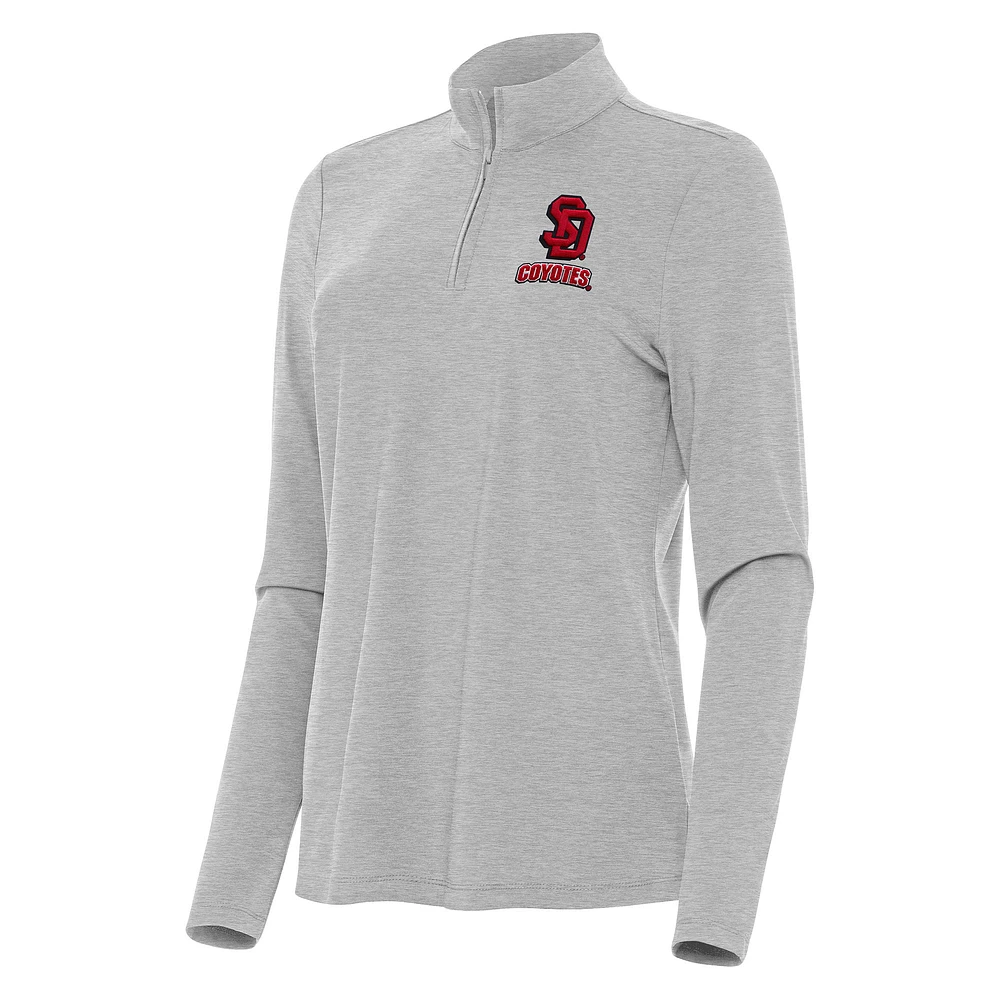 Women's Antigua Heather South Dakota Coyotes Bright Quarter-Zip Top