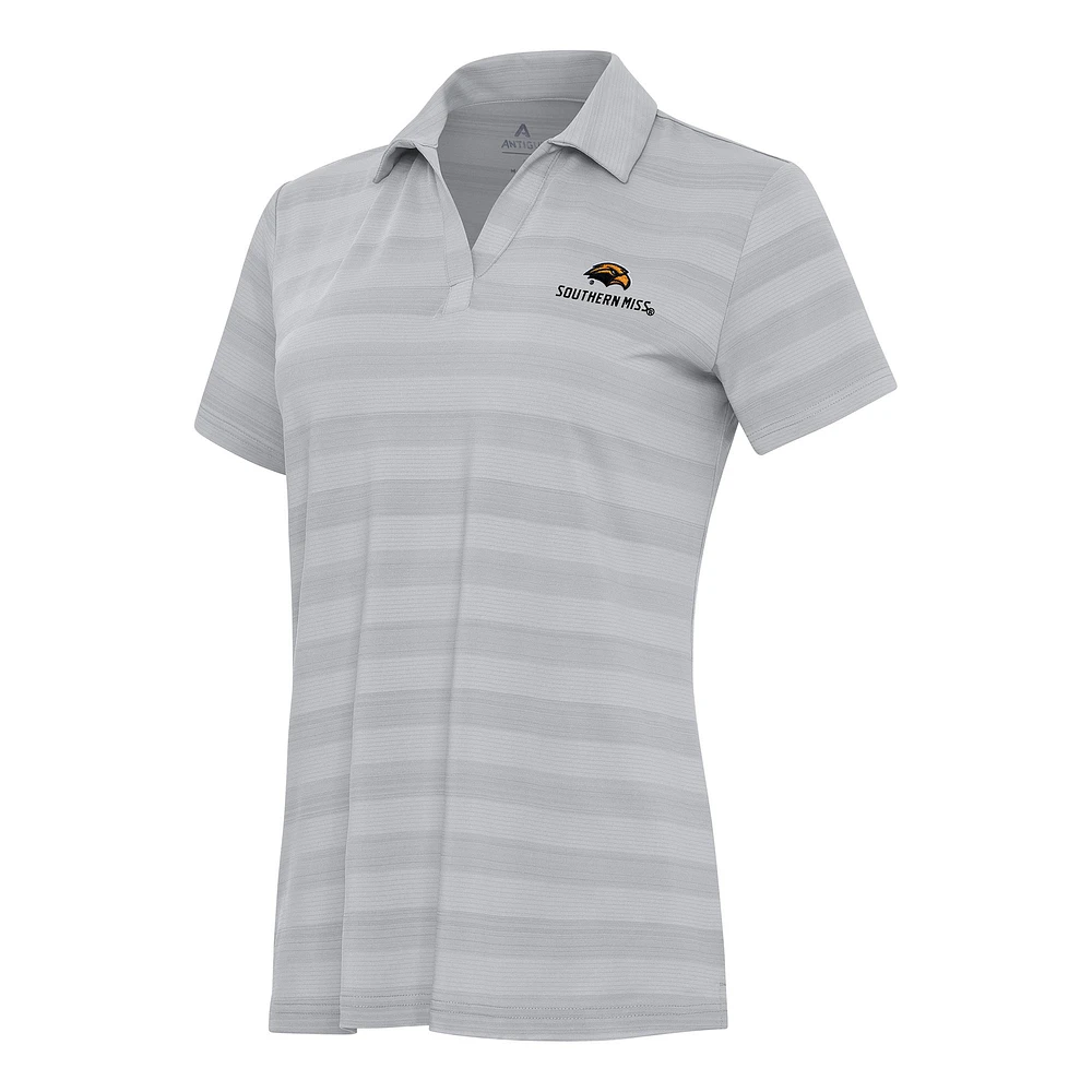 Women's Antigua Gray Southern Miss Golden Eagles Tunnel Polo