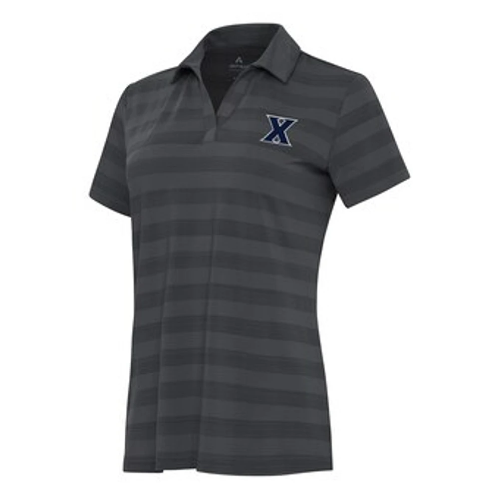 Women's Antigua Pewter Xavier Musketeers Tunnel Polo