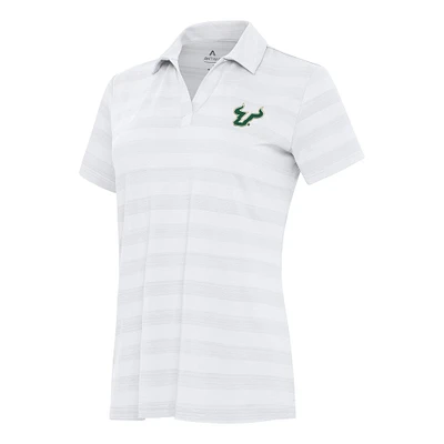 Women's Antigua White South Florida Bulls Tunnel Polo