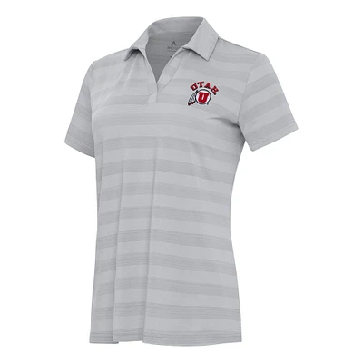 Women's Antigua Gray Utah Utes Tunnel Polo
