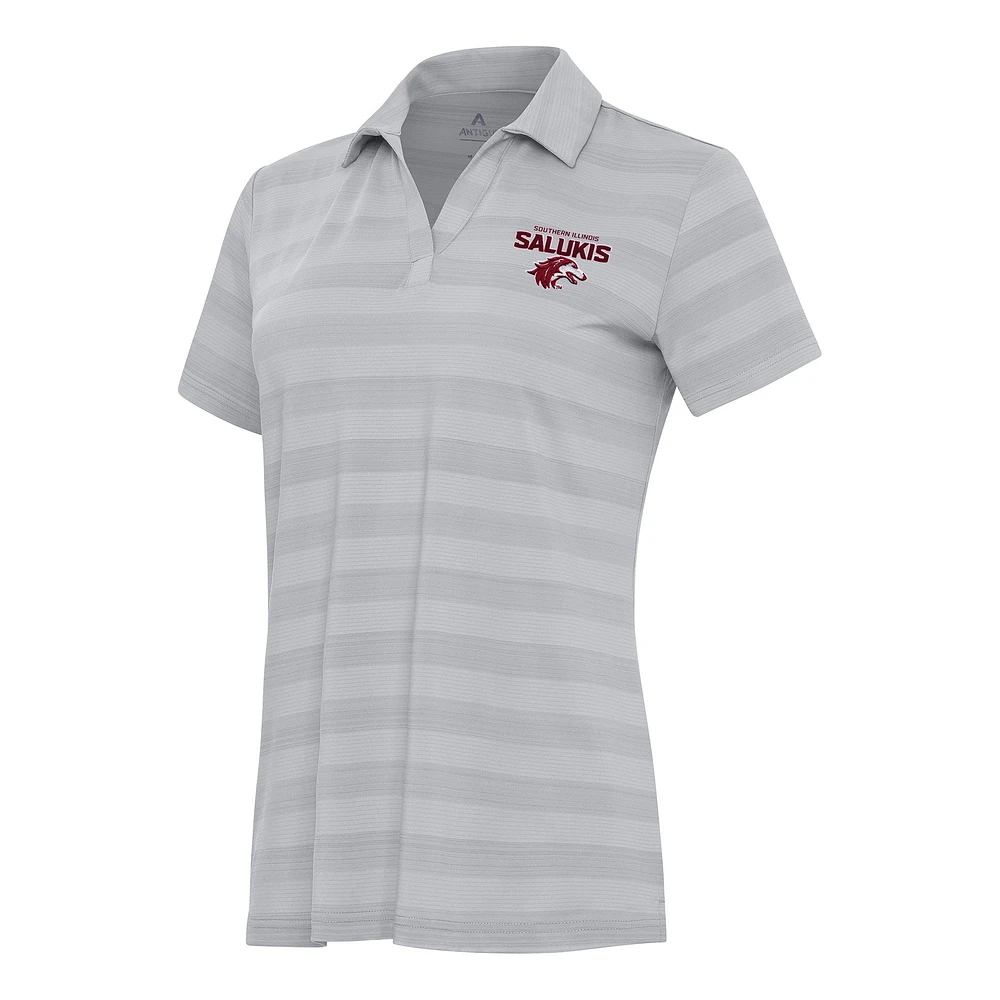 Women's Antigua Gray Southern Illinois Salukis Tunnel Polo