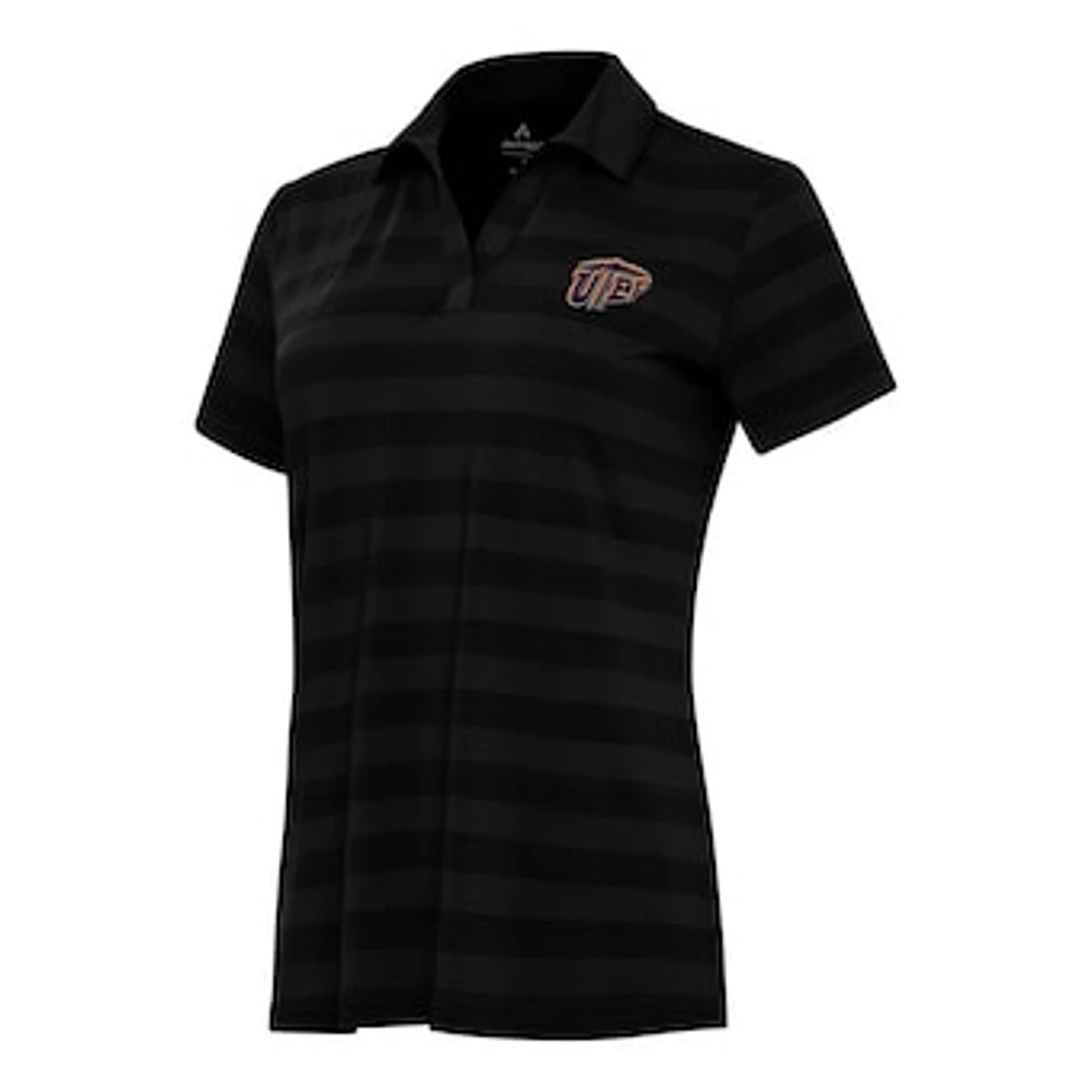 Women's Antigua Black UTEP Miners Tunnel Polo