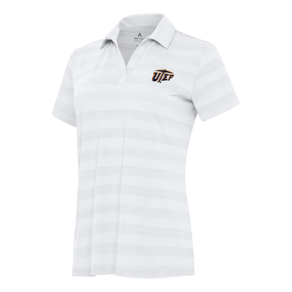 Women's Antigua White UTEP Miners Tunnel Polo