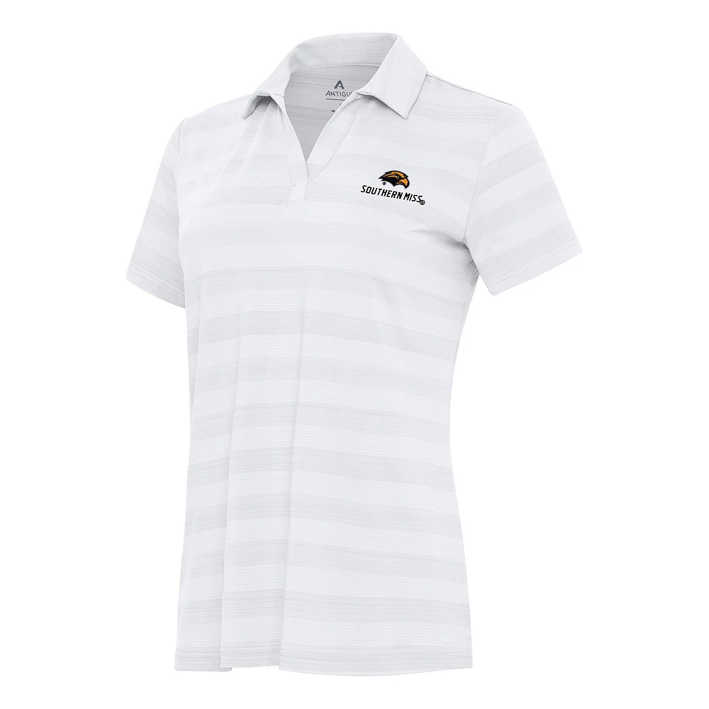 Women's Antigua White Southern Miss Golden Eagles Tunnel Polo