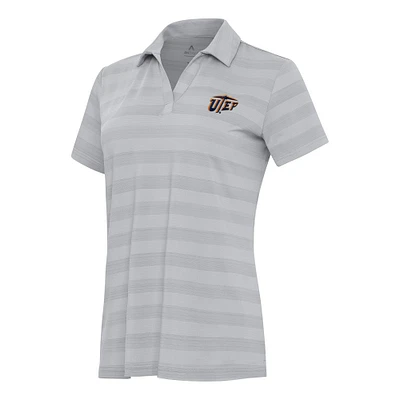 Women's Antigua Gray UTEP Miners Tunnel Polo