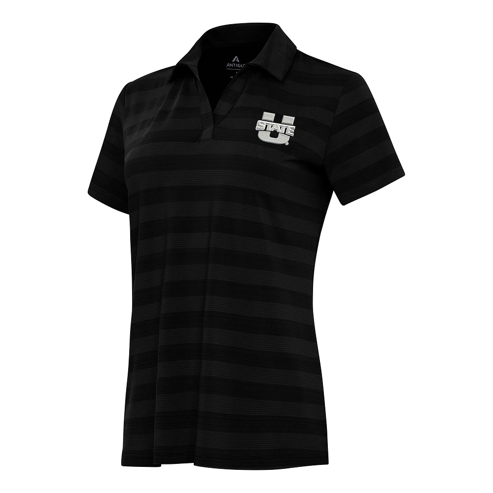 Women's Antigua Black Utah State Aggies Tunnel Polo
