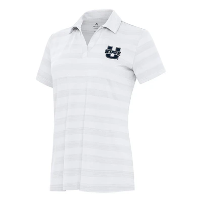 Women's Antigua White Utah State Aggies Tunnel Polo