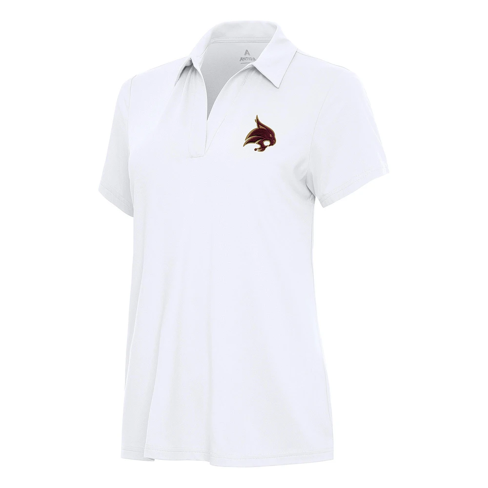 Women's Antigua White Texas State Bobcats Era Polo