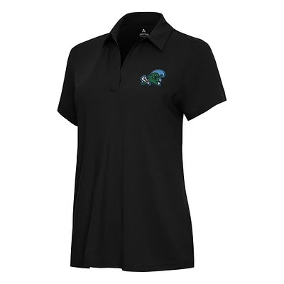 Women's Antigua Black Tulane Green Wave Era Polo