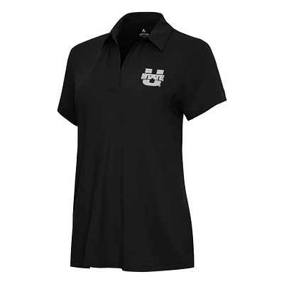 Women's Antigua Black Utah State Aggies Era Polo
