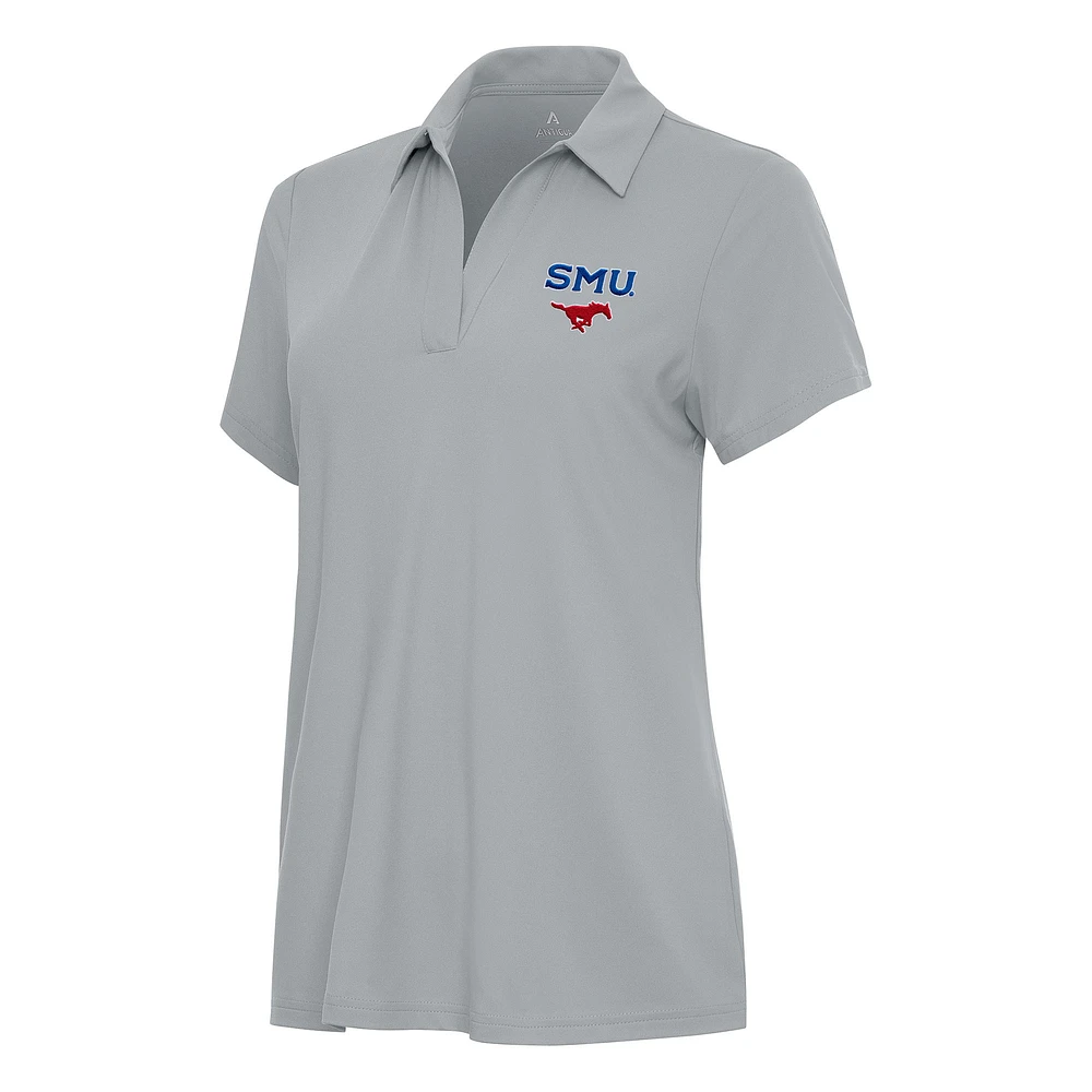 Women's Antigua Gray SMU Mustangs Era Polo