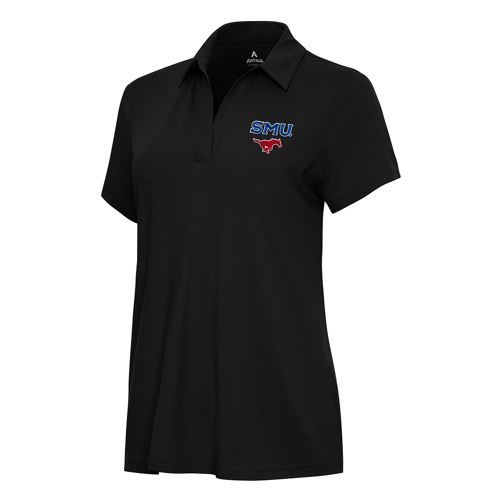 Women's Antigua Black SMU Mustangs Era Polo