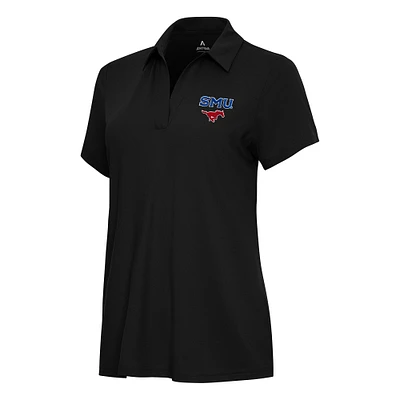 Women's Antigua Black SMU Mustangs Era Polo