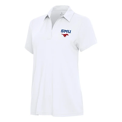 Women's Antigua White SMU Mustangs Era Polo