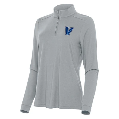 Women's Antigua Gray Villanova Wildcats Intent Quarter-Zip Top