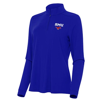 Women's Antigua Royal SMU Mustangs Intent Quarter-Zip Top