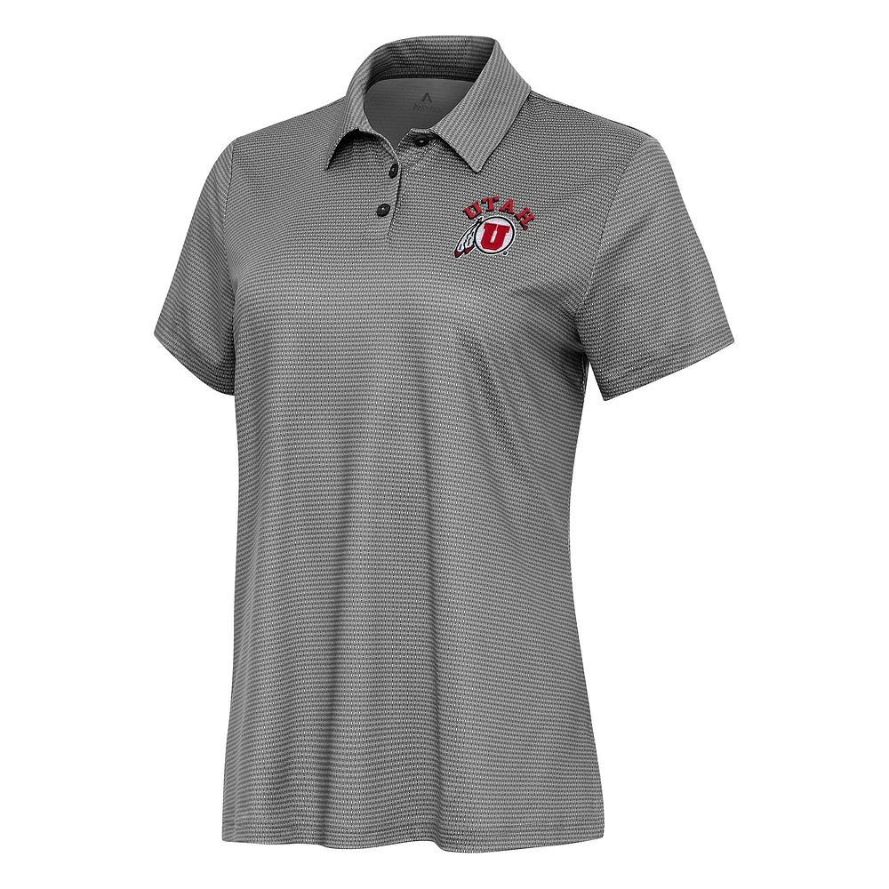 Women's Antigua White/Black Utah Utes Rings Polo