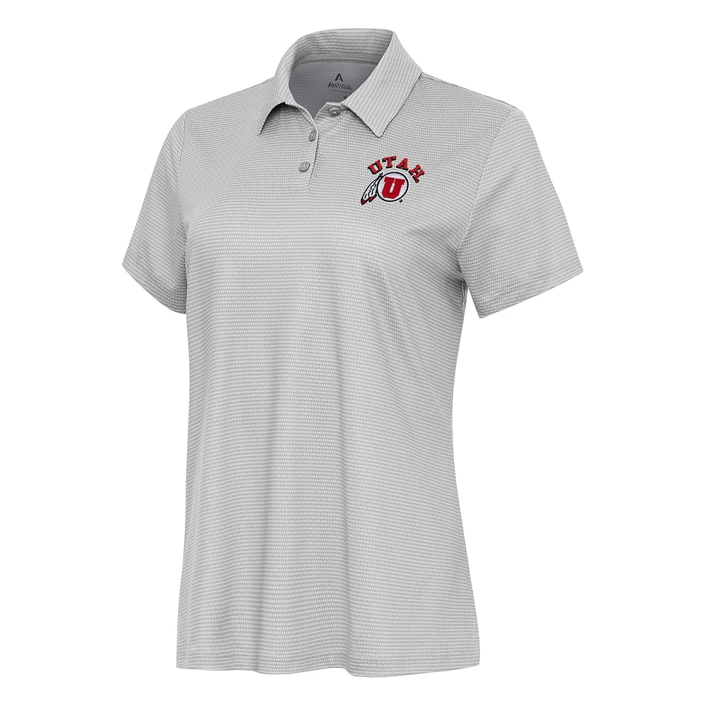 Women's Antigua White/Gray Utah Utes Rings Polo