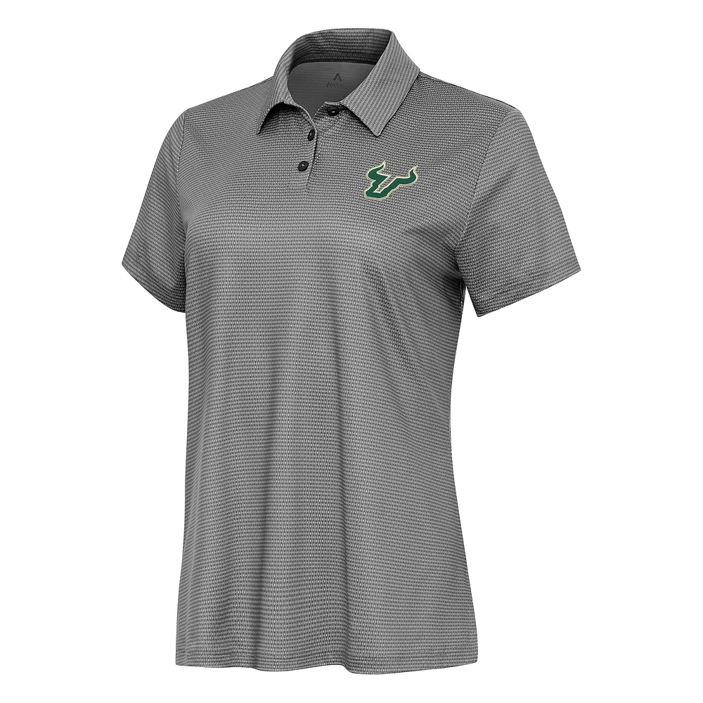 Women's Antigua White/Black South Florida Bulls Rings Polo
