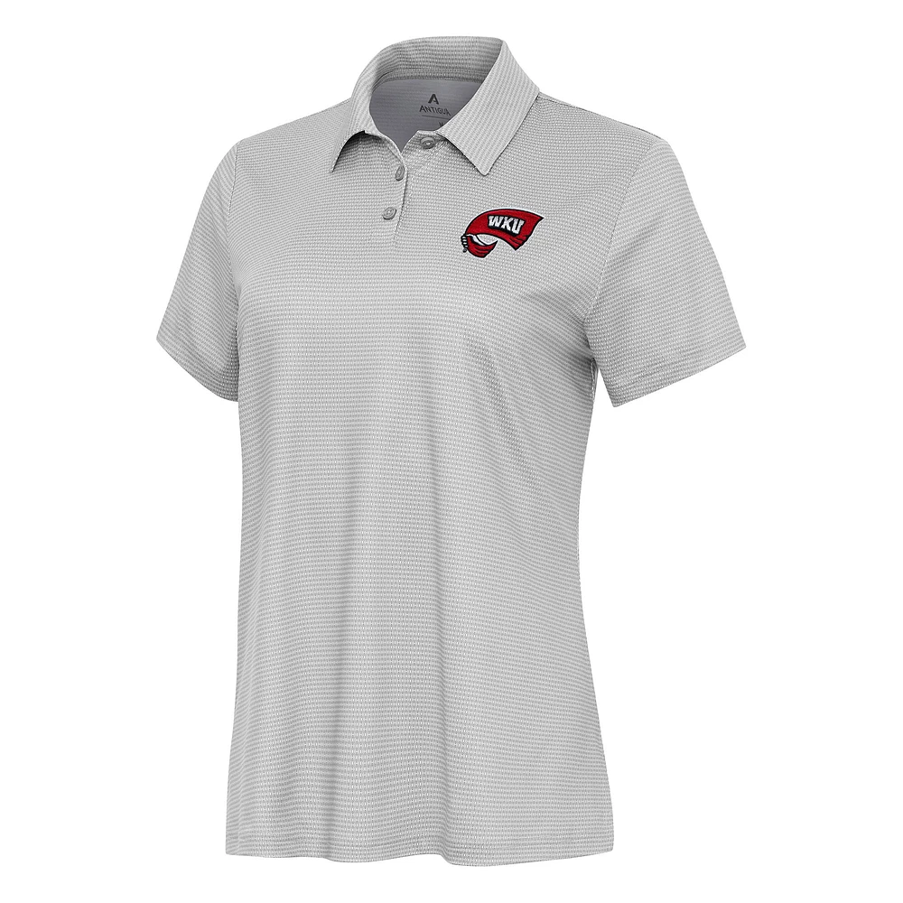 Women's Antigua White/Gray Western Kentucky Hilltoppers Rings Polo