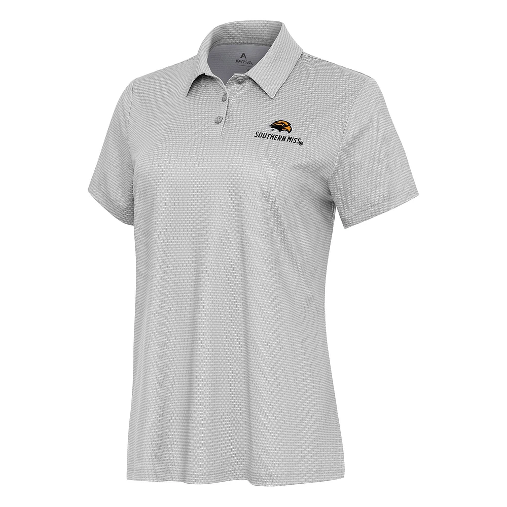 Women's Antigua White/Gray Southern Miss Golden Eagles Rings Polo