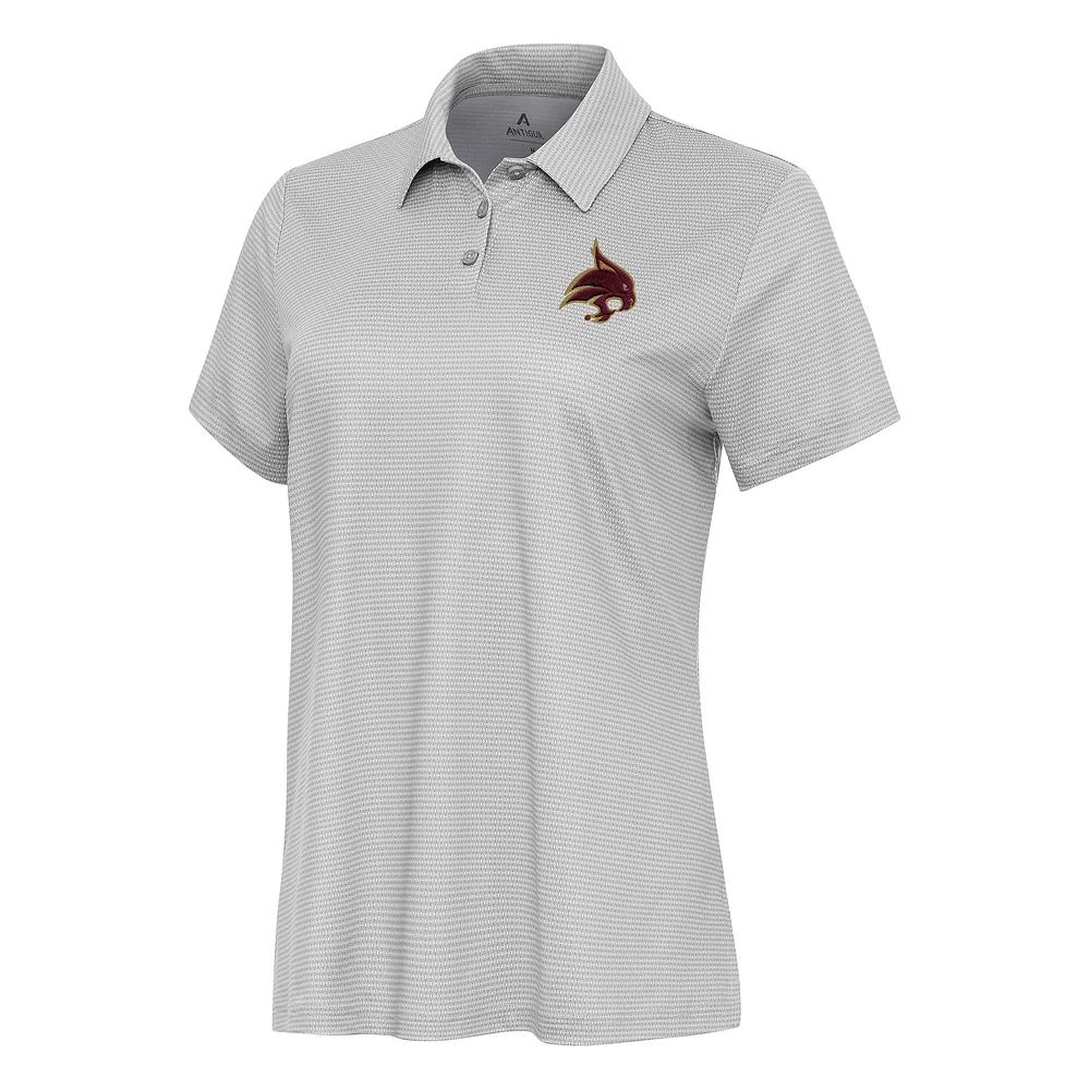 Women's Antigua White/Gray Texas State Bobcats Rings Polo