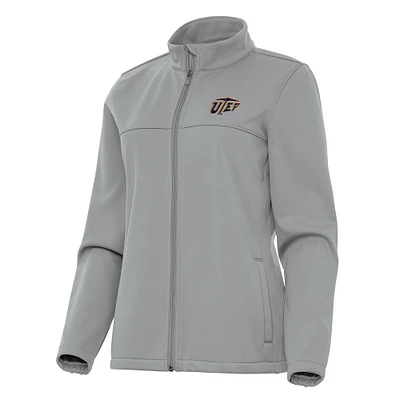 Women's Antigua Gray UTEP Miners Links 2 Full-Zip Golf Jacket