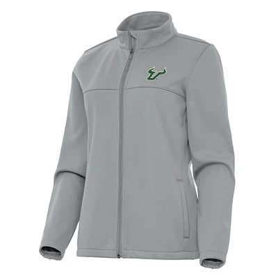 Women's Antigua Gray South Florida Bulls Links 2 Full-Zip Golf Jacket