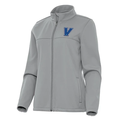 Women's Antigua Gray Villanova Wildcats Links 2 Full-Zip Golf Jacket