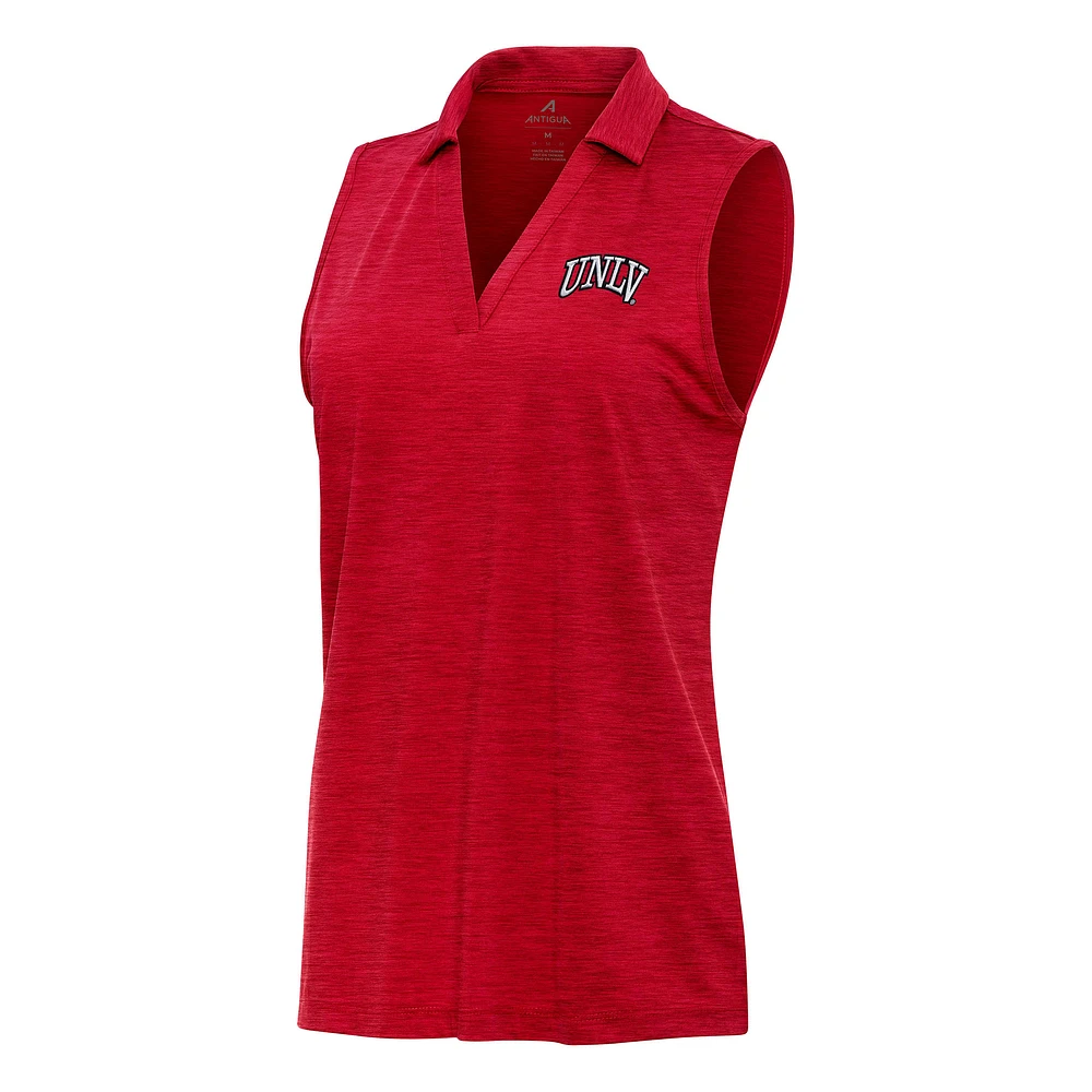 Women's Antigua Scarlet UNLV Rebels Layout Sleeveless V-Neck Polo