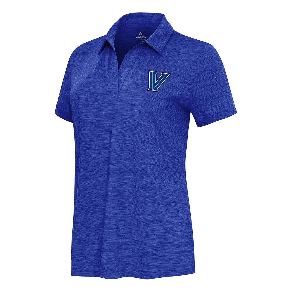 Women's Antigua Heather Royal Villanova Wildcats Layout V-Neck Polo