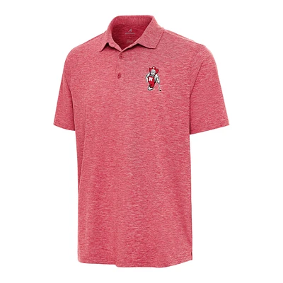 Men's Antigua Heather Scarlet Nebraska Huskers Par 3 Polo