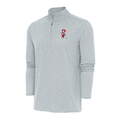 Men's Antigua Heather Gray Nebraska Huskers Hunk Quarter-Zip Top