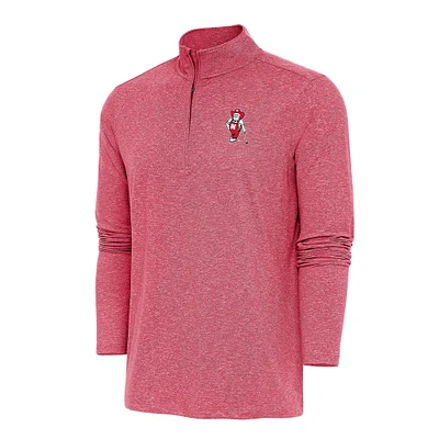 Men's Antigua Heather Scarlet Nebraska Huskers Hunk Quarter-Zip Top