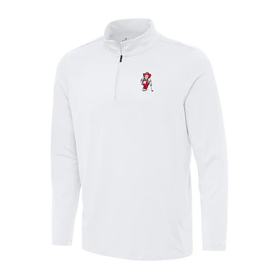 Men's Antigua White Nebraska Huskers Herbie Husker Golf Reprocess Quarter-Zip Top